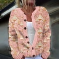 thumbnail image 1 of Cardigan Tricoté Confortable à Imprimé Floral en Peluche pour Femme, 1 of 4