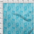 thumbnail image 3 of oneOone Cotton Poplin Turquoise Blue Fabric Floral Silhouette Craft Projects Decor Fabric Printed By The Yard 42 Inch Wide, 3 of 4