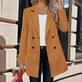 thumbnail image 5 of Fnooota Womens Mid-length Peacoats, Lapel Collar Long Sleeve Double Breasted Winter Blended Wool Coats for Women Khaki Size S-2XL, 5 of 8