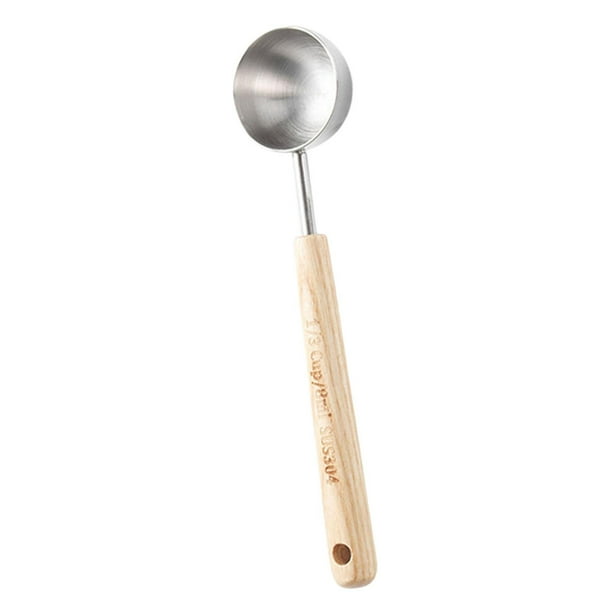 Cuchara medidora Cuchara para condimentar y hornear Accesorios de cocina multiusos Madera plata 8 ml