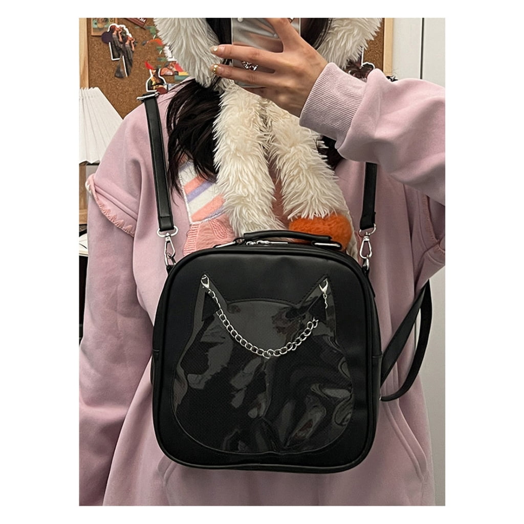 ZPAQI Cute Cat PU Crossbody Bag Trendy Mini Backpack Stylish JK Uniform Shoulder Bag For Valentine's Day Gift