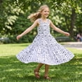 thumbnail image 2 of Girls Summer Boho Maxi Dress, Black and White Floral Tiered Sundress with Ruffle Straps for Toddler & Little Girls (4-5Y), 2 of 7