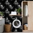 thumbnail image 4 of Gothic Peel and Stick Wallpaper Gothic Flower Skeleton Wall Art Black White Dark Aesthetic Wall Mural 17.7in x 9.8ft Self Adhesive Removable Wall Paper Renter Friendly Wallpaper for Bedroom Cabinets, 4 of 8