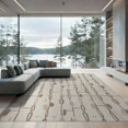 thumbnail image 2 of ODIKA 6'x9' Oatmeal Abstract Geometric Design Washable Area Rug Modern Hand-Tufted Pattern with Unique Style Non-Slip, Chair-Friendly, for Dining Room, Under Table, Office Décor, 2 of 7