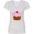 thumbnail image 3 of Inktastic Cupcake Women's V-Neck T-Shirt, 3 of 5