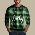 thumbnail image 7 of Men's St. Patrick's Day Henley Shirt Long Sleeve Clover Print Casual Pullover Top, 7 of 7