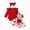 A96-Red, variant on Ccpelsie Newborn Baby Girl Fall Winter Outfit Floral Romper Dress Ruffle Long Sleeve Clothes Bodysuit Jumpsuit(Red,9-12 Months)