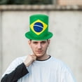 thumbnail image 5 of Jiibva Brazil Flag Pattern Top Hat Sports Party Hat Independence Day Headwear for Festival Carnival Halloween Fancy Dress Accessory, 5 of 7