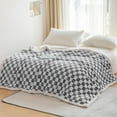 thumbnail image 6 of Sherpa Throw Blanket Fleece Blanket with Checkered Pattern Soft Thick Blanket for Couch, Bed, Sofa Luxurious Warm and Cozy for All Seasons (Grey, 60"x80"), 6 of 6