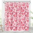 thumbnail image 6 of Valentine''s Day Shower Curtain Romantic Valentine''s Day Red Love Heart Shaped Modern Couple Geometry Abstract Bathroom Decor Curtains 70x70 inch with Hook, 6 of 7