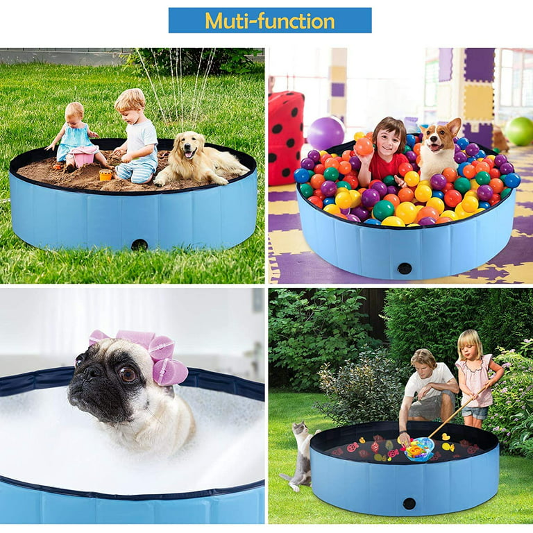 Foldable Dog Pool 120cm×30cm, 48In×12In Dog Pools for Large Medium