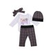 thumbnail image 1 of Conjunto de 4 piezas para bebé para Halloween: pelele con estampado de calabaza y red, pantalones largos, diadema con lazo y gorro., 1 of 9