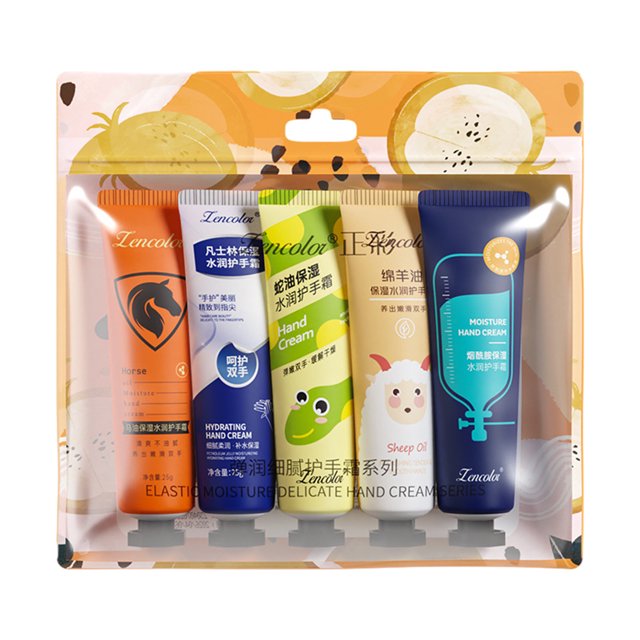 Set de regalo de 5 cremas de manos enriquecidas con karité y glicerina para manos secas. Crema de manos hidratante y suavizante en formato de viaje. Regalos para mujeres. Cumpleaños.