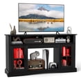 thumbnail image 1 of Gymax TV Stand w/LED Lights & Remote Control Storage Cabinets & Adjustable Shelves Black, 1 of 10