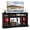 Black, variant on Gymax TV Stand w/LED Lights & Remote Control Storage Cabinets & Adjustable Shelves Brown