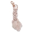 thumbnail image 2 of Mini Macrame Keychain, Boho Woven Bag Pendant with Tassels Handcrafted Accessory for Car Key Purse Phone Supplies, 2 of 7