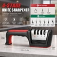 thumbnail image 3 of WUSUOWEI 6PCS Manual Kitchen KnifeSharpener,3 StageBlade Sharpening Tool for Restoring DullKnives,SafeSharpening for Most KitchenKnives and Scissors,Manual KnifeSharpeners for Home,Kitchen, 3 of 7