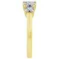 thumbnail image 3 of Gemour Yellow Gold Plated Sterling Silver 2 ct Princess Cut Cubic Zirconia 3-Stone Ring, Size 6, 3 of 4