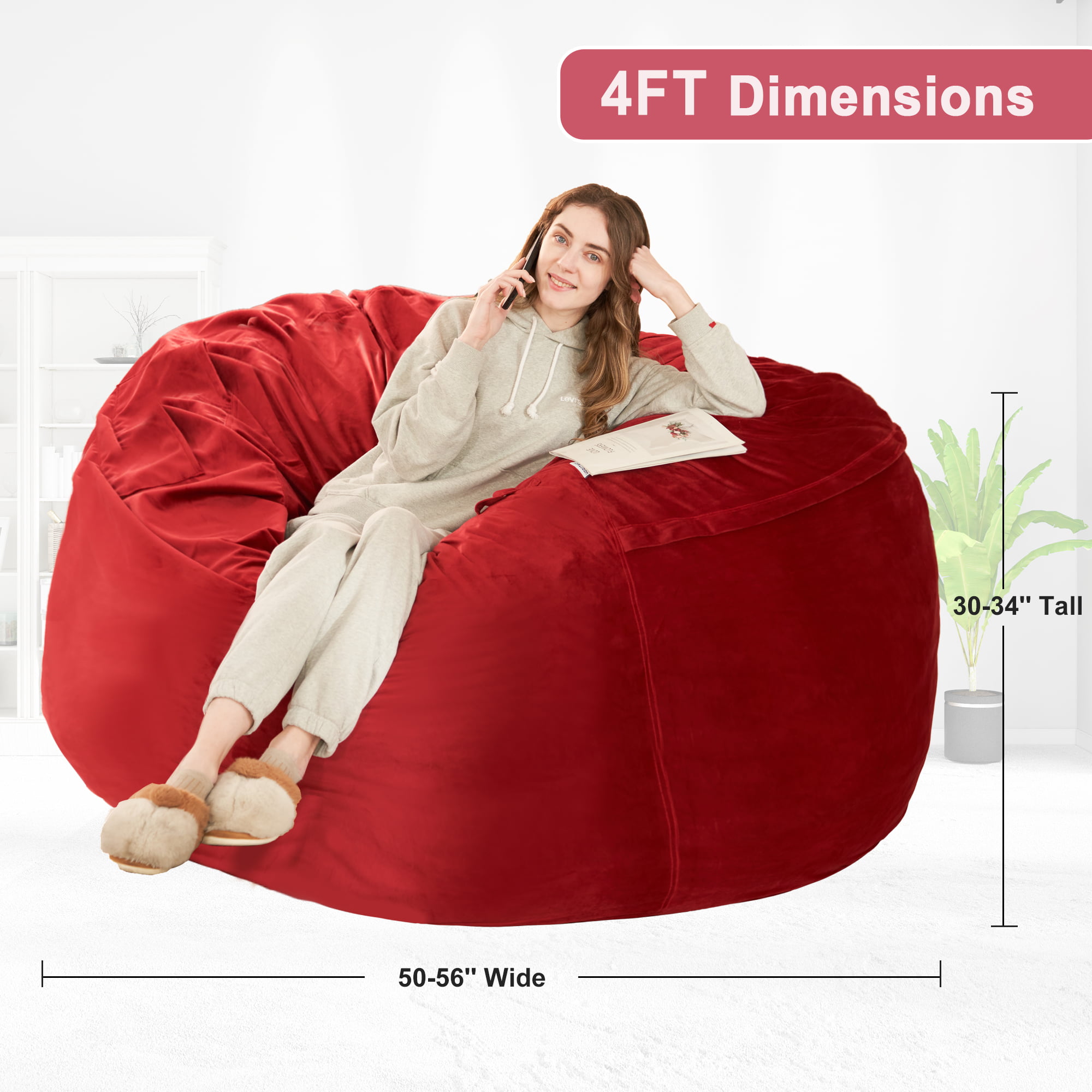 HABUTWAY Bean Bag Chair, Giant Bean Bag Chair with Washable Corduroy Cover  Ultra Soft, Convertible B…See more HABUTWAY Bean Bag Chair, Giant Bean Bag