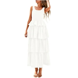 knee length dresses for ladies Breeze Along Maternity & Nursing Midi Dress (White)