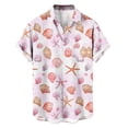 thumbnail image 5 of Xcmzpl Hawaiian Print Vacation Aloha Shirt for Men Rolled-up Short Sleeve Casual Button Down Shirts Lightweight Summer Graphic Tees Pink XXXXL, 5 of 7