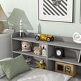 thumbnail image 5 of Grey Full Size Daybed with Storage, Full Bed with Storage Shelves and Side Bookcases, Solid Wood Bed Frame with 2 Storage Drawers, Full Daybed with Wood Slats Support, Ideal for Office or Living Room, 5 of 5