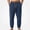 Navy, variant on HOMADLES Mens Casual Linen Joggers Pants Elastic Waist Side Pocket Sports Pants Outdoor Athletic Pants White Size M