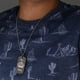 thumbnail image 4 of Collar de cadena y llavero con colgante de pareja con etiqueta de perro negra para él y para ella Hugo Collar de pareja de acero titanio, 4 of 10