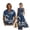 Blue Sea Waves Cherry Blossom, variant on Cactus Aztec Southwest American Tribal Print Cotton Linen Couple Matching Outfits Women's Dress with Pockets Men's Button Up Shirt, Beach Vacation Dress Couples Matching Outfits, Size S