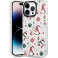 thumbnail image 2 of 2 Packs Christmas Transparent Print Phone Case for iPhone 13 Pro 6.1", Aesthetics Pattern Design Soft TPU Silicone Xmas Cases, Shockproof Bumper Protector Camera Girls Cover, Gift A, 2 of 5