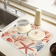 thumbnail image 2 of Yayeee Dish Drying Mat for Kitchen Counter 16" x 18" Microfiber Super Absorbent Coffee Decorative Pad, Blue Starfish, 2 of 9