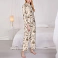 thumbnail image 3 of Picia Chicken With Floral Pattern Women’s Long-Sleeve Sleepwear Set - Soft 2-Piece Loungewear with Pockets, Comfy PJs for Relaxing Nights-X-Large, 3 of 7