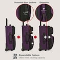 thumbnail image 4 of U.S. Traveler Rio Rugged Fabric Expandable Rolling Carry-on Luggage Set w/ Tote, Purple, 2-Piece (21/10), 4 of 9