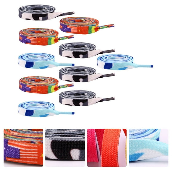 WHAMVOX 20Pcs Children Colorful Shoelaces Elastic Sneakers Shoelace Shoe Accessories