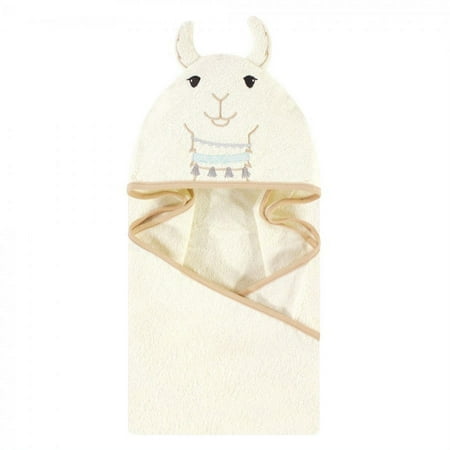 UPC: 0660168740059 | Little Treasure Baby Unisex Cotton Animal Face Hooded Towel  Neutral Llama  One Size