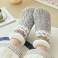 thumbnail image 2 of EnJoCho Winter Non Slip Knitted House Socks Women's Fluffy Fuzzy Thick Fleece Lined Soft Warm Sherpa Cozy Double Layer Slipper Socks Soft Slipper Socks With Non Slip Thickening, 2 of 3