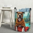 thumbnail image 7 of KLL Meditating French Bulldog Waterproof Foldable Laundry Hamper Bucket with Handles for Storage Bin,Kids Room,Home Organizer (Medium ), 7 of 7