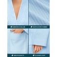 thumbnail image 3 of PAVILIA Light Blue Women Waffle Knit Kimono Robe, Soft Cozy Breathable Lightweight Bathrobe with Side Pockets, Shower Spa House Long Robe for Women, 2XL/3XL, 3 of 7