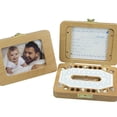 thumbnail image 1 of Estuche Caja de dientes de bebé Casa dental de madera Niños Caja de caída de dientes de bebé Hoto Frame Dientes Almacenamiento de cabello Contenedor Saver Memorial Box con varios accesorios TOMSHOO Estuche, 1 of 7
