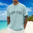 thumbnail image 3 of New York Graphic Tees for Men 2026 Summer Casual Short Raglan Sleeve Crewneck T Shirts Streetwear, 3 of 5