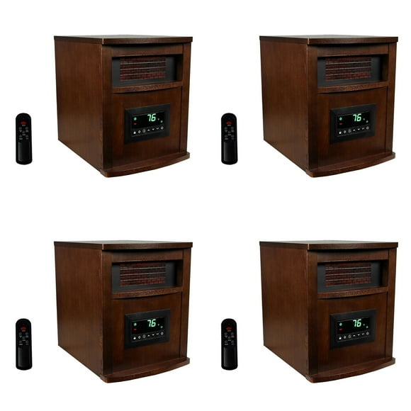 LifeSmart LifePro 6 Element 1500W Infrared Quartz Space Heater (4 Pack)