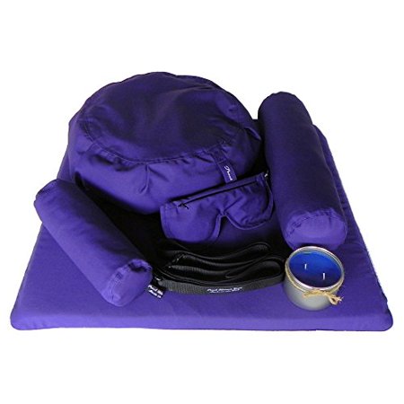 7 Piece Restorative Yoga Set Includes A Zafu Meditation Pillow