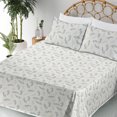 thumbnail image 3 of Ambesonne Botanical Fitted & Flat Sheet with Shams 4 Pcs Set, Simple Branches Pattern, Queen, Coconut Camel and Black, 3 of 5