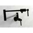 thumbnail image 3 of Kingston Brass KS4100DL Concord Two-Handle 1-Hole Wall Mount Pot Filler Faucet in Matte Black, 3 of 8