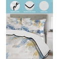 thumbnail image 4 of Quilts Twin XL Size, Blue Yellow Beige Soft Comforter Bedding Set for Bed, Retro Abstract Modern Art Painting Lightweight Quilted Bedspread with Pillow Cover(2 Pieces) for All Season, 68x98 Inch, 4 of 6