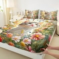 thumbnail image 3 of Feelyou 3D Kawaii Cat Bed Sheets for Kids, Spring Garden Groovy Flower King Sheets, Cute Cat Animal Sheet Set, Microfiber Bedroom Decor, 4-Piece, 3 of 7