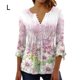thumbnail image 4 of Qarigey 3/4 manga Tops Swing camiseta verano túnica lavable atractivo exquisito multicolor señoras moda Chic playa Prendas para la parte del cuerpo Rosa L, 4 of 5