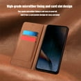 thumbnail image 4 of Top-grain cowhide leather case for iPhone with card slots and kickstand, crocodile-back pattern business-grade protective case, 4 of 7