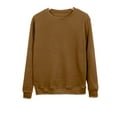 thumbnail image 1 of Innerwin Pullover Long Sleeve Ladies Sweatshirt Fall Solid Color Loose Fit Sweatshirts Brown S, 1 of 2