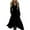 Black, variant on Women's Casual Dress Long Sleeve Western Cowboy Patchwork Fitted Denim Style Midi Dress for Spring Fall,Black,L